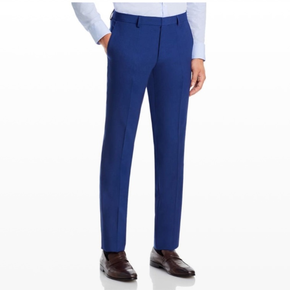 Boss NWOT Genius Slim Fit Trousers- H-Genius-MM-224 Vibrant Blue -36R NOT Hemmed